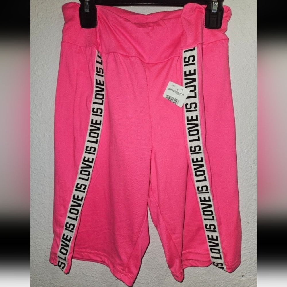 Plus Size Biker Shorts PINK Love Is Love Soft Comfy Super Cute 3X NWT